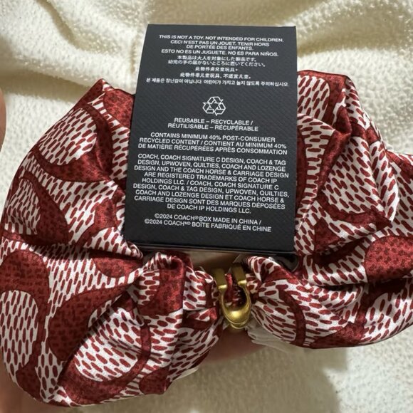 Coach Signature Cherry Swirl Print Hair Ties Pack main image 5